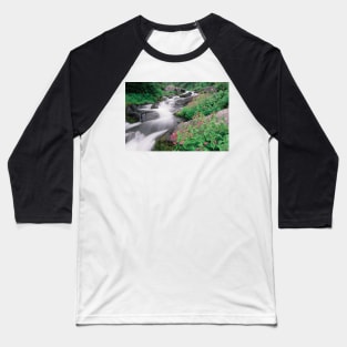 Paradise River Surrounded By Spring Flowers Mt Rainier National Park Baseball T-Shirt
